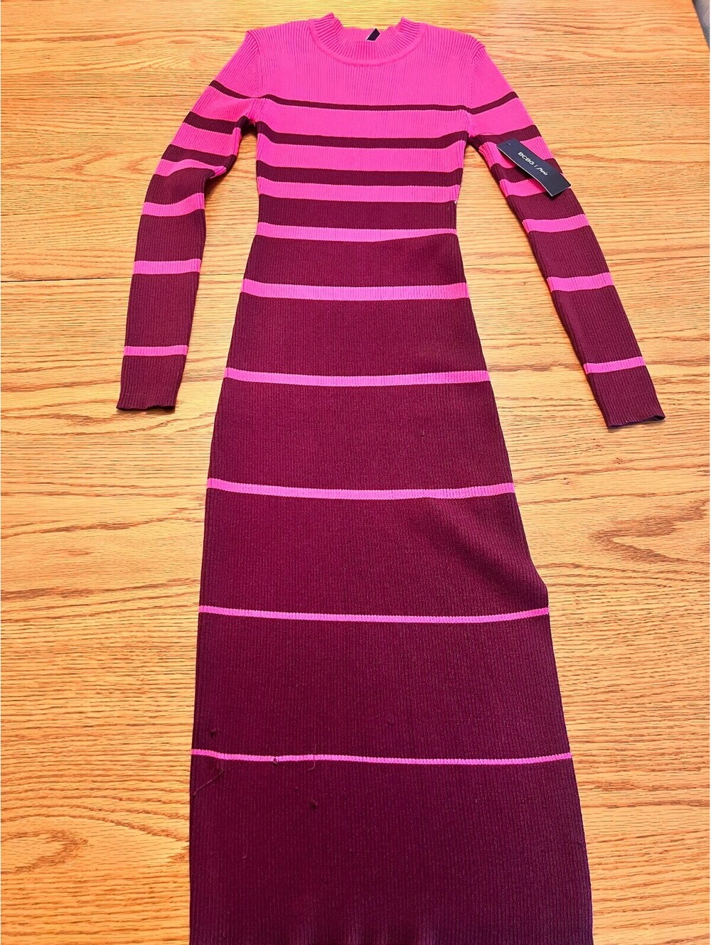 BCBG Paris Striped Sweater Dress Size Small